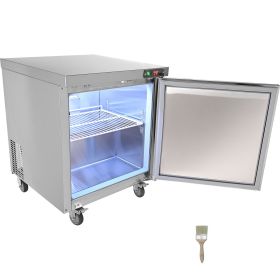 28-inch Stainless Steel Undercounter Refrigerator, 7.4 Cubic Feet, with Fan-Assisted Cooling and Lockable Single Door 28-inch Stainless Steel Undercounter Refrigerator, 7.4 Cubic Feet, with Fan-Assisted Cooling and Lockable Single Door