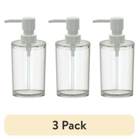 (3 pack) Clear Plastic Liquid Soap Pump Dispenser, 12oz Capacity (3 pack) Clear Plastic Liquid Soap Pump Dispenser, 12oz Capacity